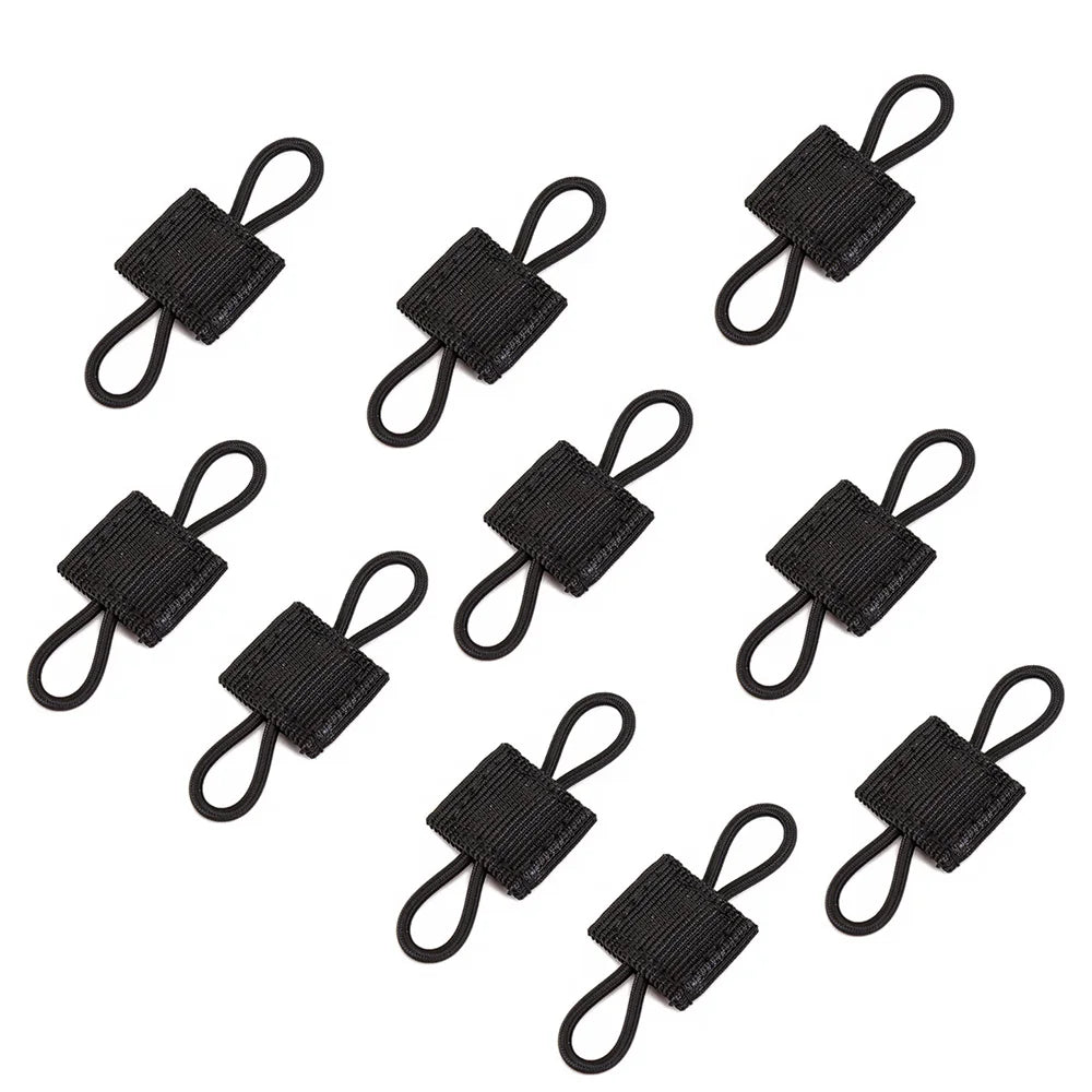 A multi-pack of black tactical antenna binding buckles.