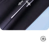 Close-up of black dynamic breathable arm sleeves showing the fabric texture and directional arrows for stretching.