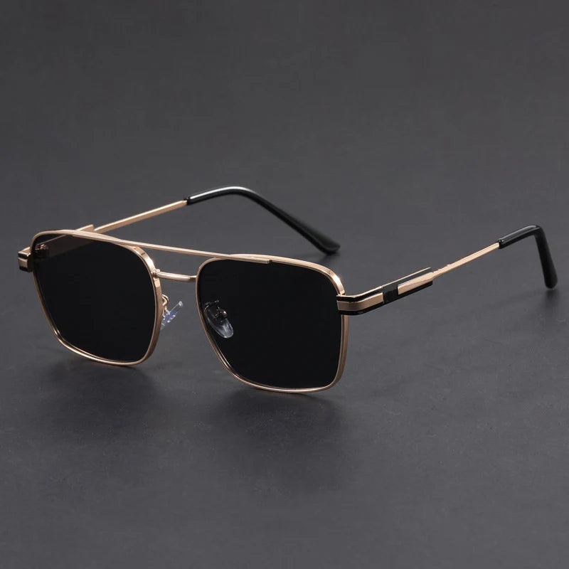Square Metal Sunglasses with UV400 Protection