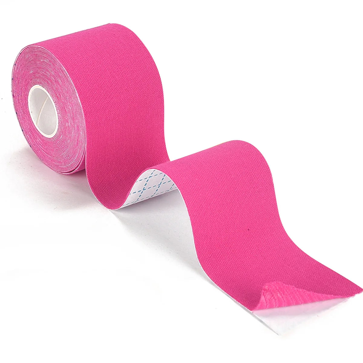 Roll of bright pink wrinkle smoothing tape for face and skin