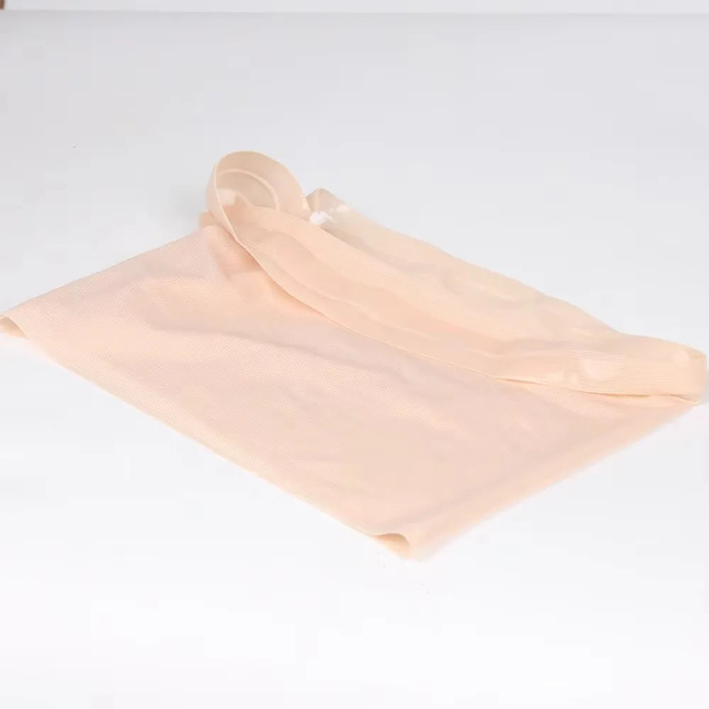 Manchettes en silicone anti-dérapantes couleur pêche clair, vues à plat