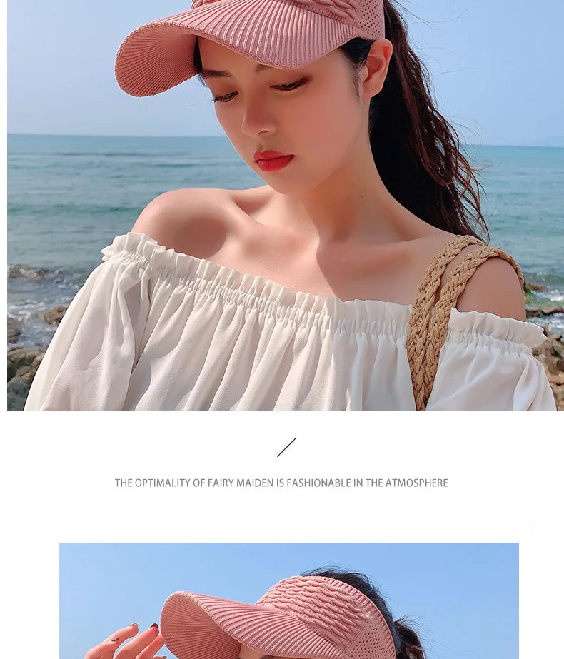 Breathable Adjustable Sun Visor Cap for Women