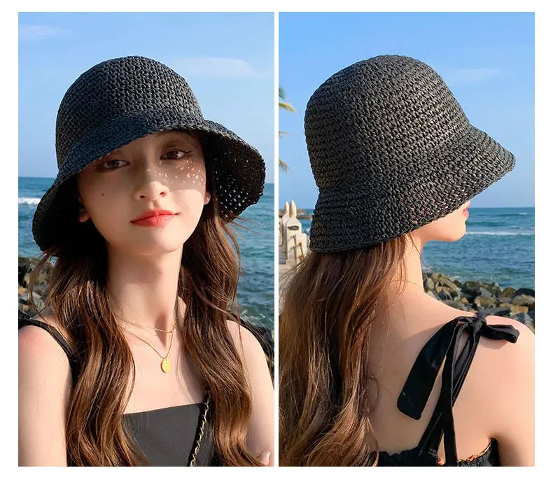 Handwoven Straw Sun Hat with Wide Brim
