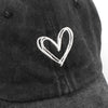 Peach Heart Embroidered Baseball Cap