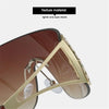 Gold-framed gradient sunglasses with light and super elastic texture material
