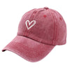Peach Heart Embroidered Baseball Cap