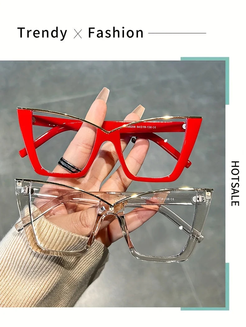 Vintage Cat Eye Glasses with Blue Light Filtering Lenses