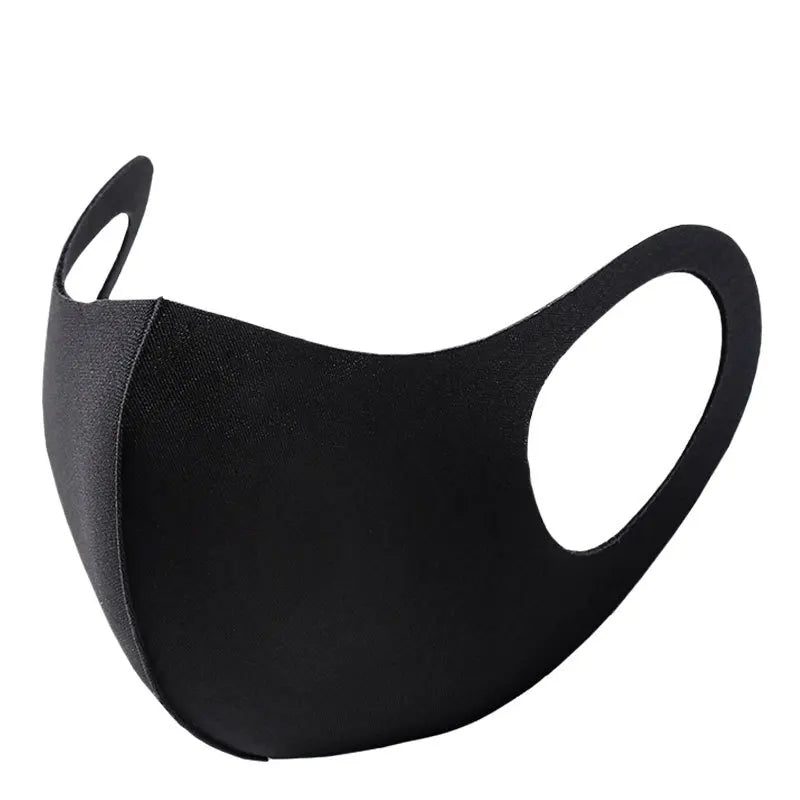 Black UV protection face mask with elastic ear loops