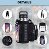 A black magnetic accessory holder designed for water bottles and small items, featuring hand strap, shoulder strap, and catch