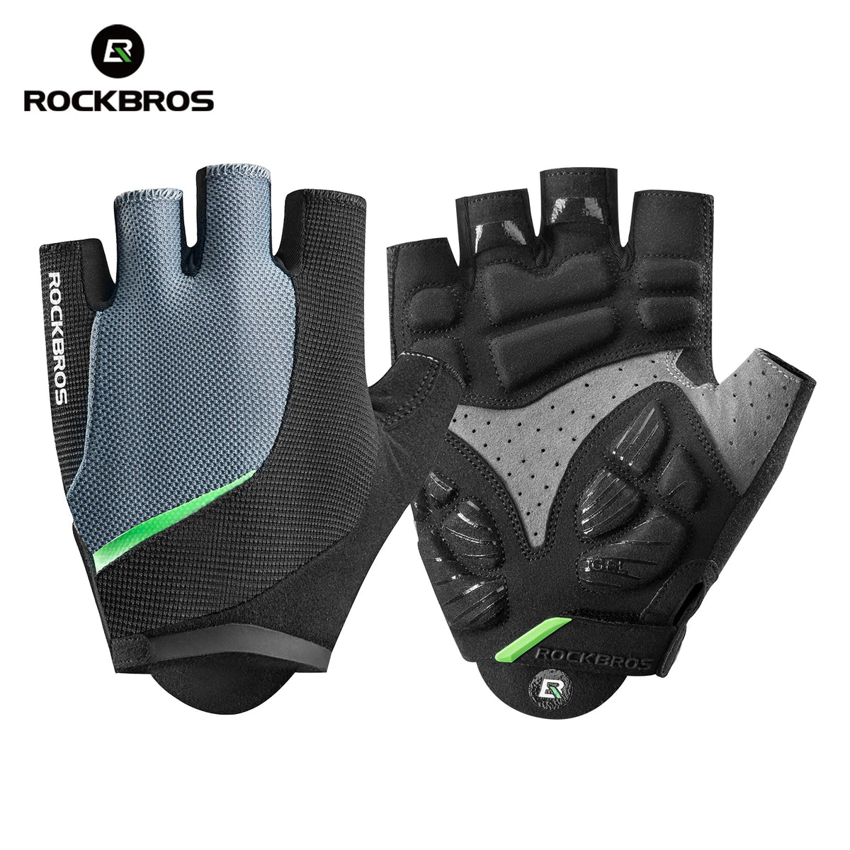 A pair of black and gray breathable cycling gloves for mountain biking riding