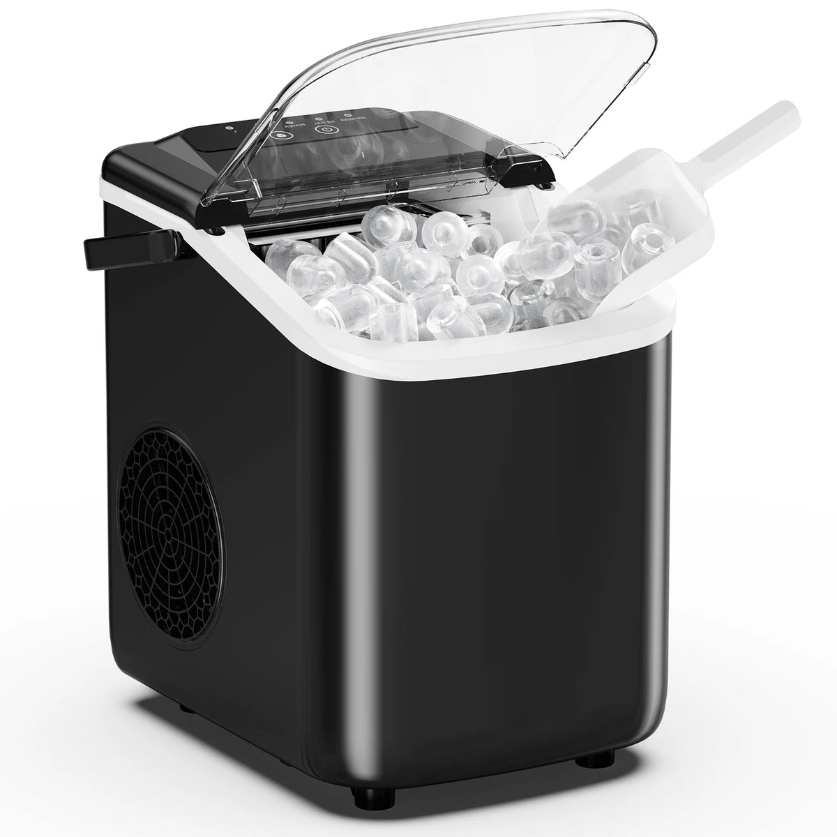 Compact Countertop Ice Maker with Basket and Handle