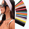 Four random colored anti-slip elastic headbands displayed on a model's hair and face.