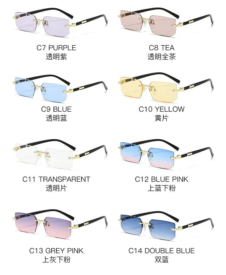Rimless Rectangle Sunglasses