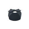 A dark gray solid bow headband for hair styling and workout.