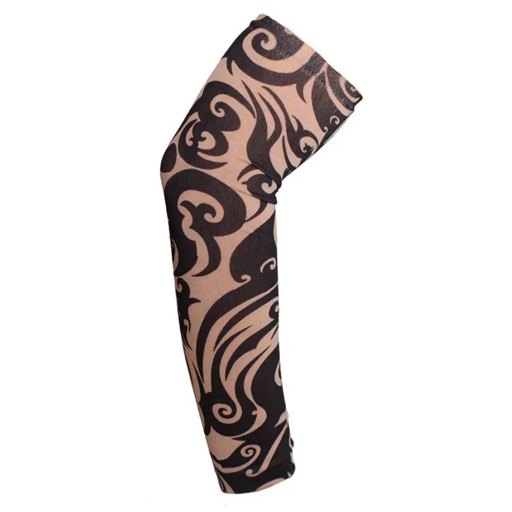 Cooling UV Protection Arm Sleeves with Tattoo Design