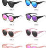 Eight variations of round UV400 sunglasses shown in different colors and styles.