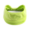Foulard en coton bohème vert lime noué en nœud, montré à plat.