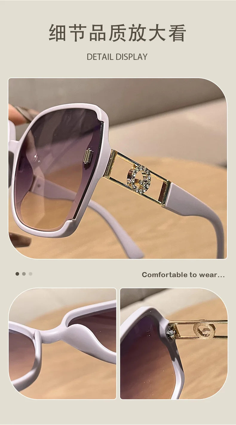 Oversized Square Sunglasses with Gradient Lenses