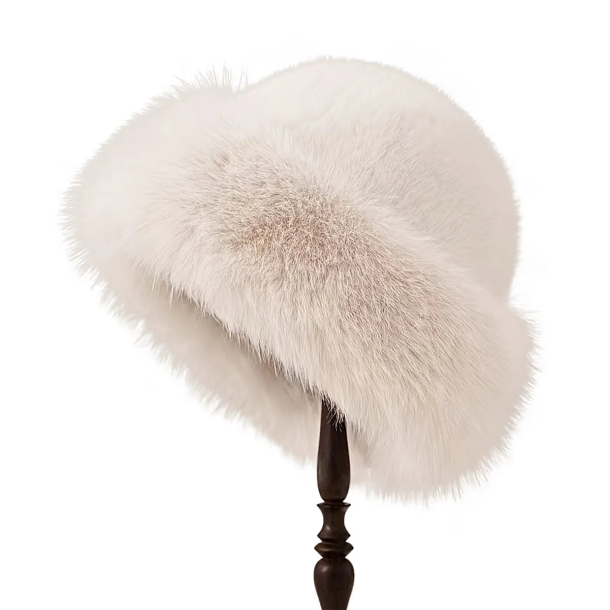Women's Plush Fur-Trimmed Winter Hat with Ear Protection