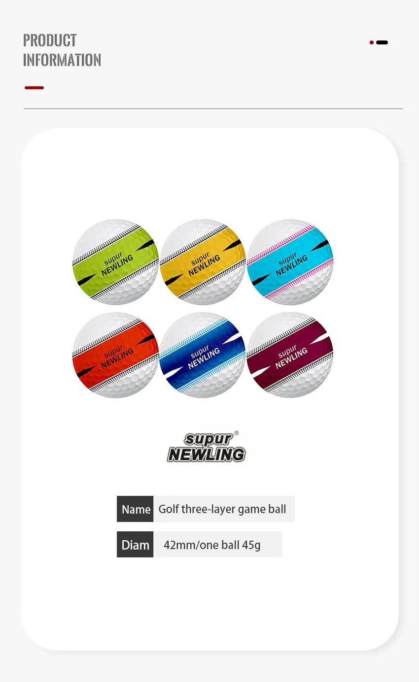 Premium Three-Layer Distance Golf Balls (6-Pack)