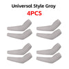 Four universal style gray fingerless arm sleeves for UV protection and warmth