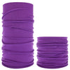 Purple seamless fabric headband rolled up for display
