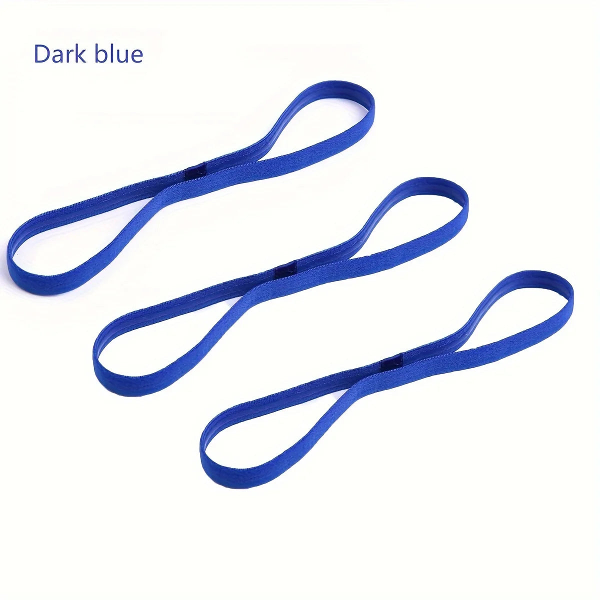 Dark blue multifunctional sweat-absorbing sports hair ties shown as separate elastic bands