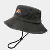 Washed Cotton Bucket Hat with Embroidery – Unisex Wide Brim for Outdoor Adventures