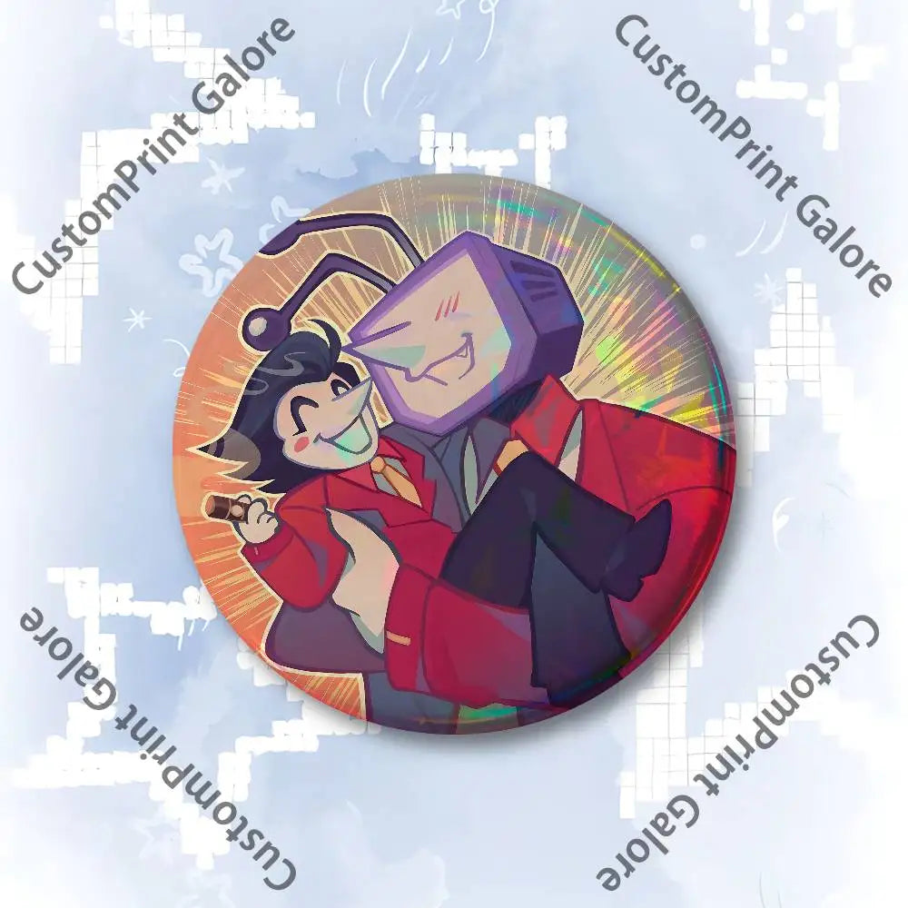 Spamton-Inspired Round Enamel Pin Badge Set