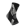 Black compression sleeve for ankle support with a patterned design