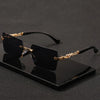 Minimalist Rimless Rectangle Sunglasses for Women and Men