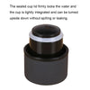 A black double-layer vacuum thermos cup with a sealed lid.