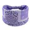 Lila Boho-Twist-Haarreif mit feinem Blumen- und Paisley-Muster.