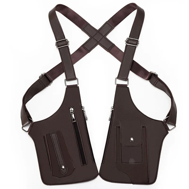 Vintage Leather Chest Bag for Men