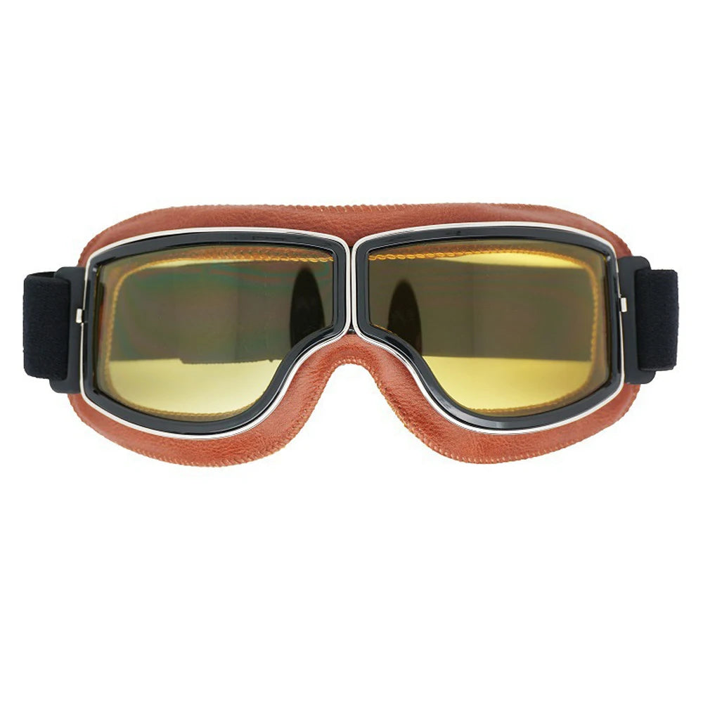 Vintage Leather Motorcycle Goggles