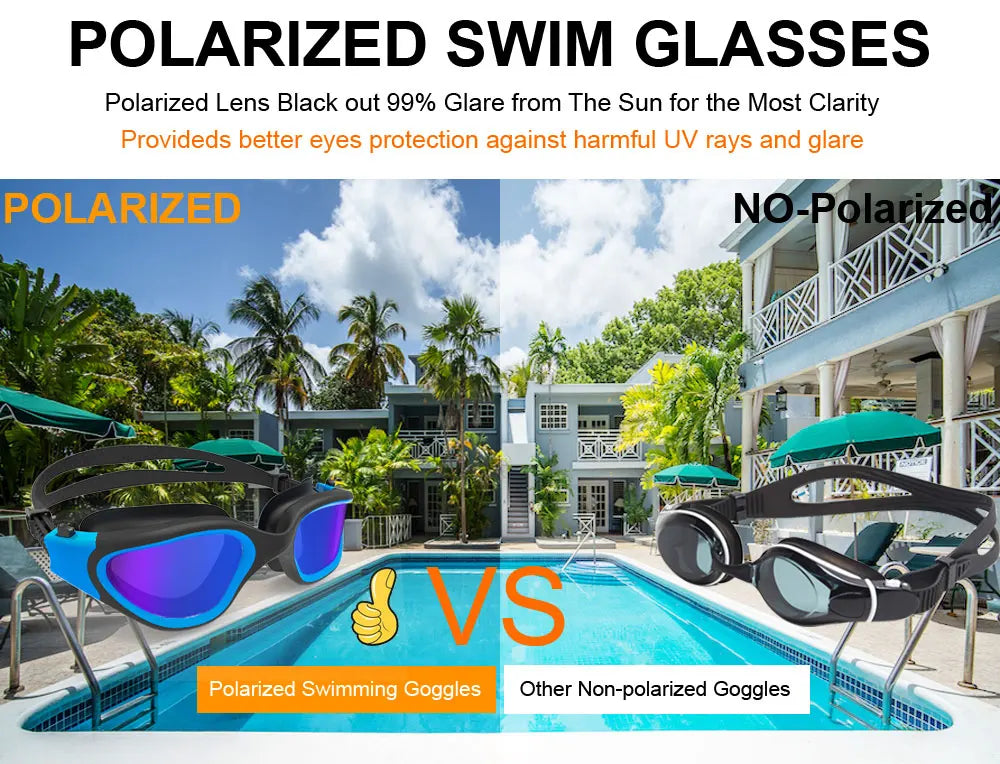 Polarized Anti-Fog Swimming Goggles for Adults