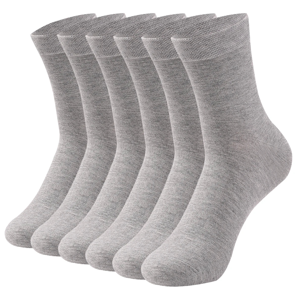 Une pile de chaussettes de travail grises vue de côté.