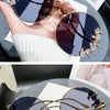Women's Rhinestone Oversized Round Sunglasses with UV400 Protection