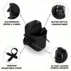 Black waterproof water bottle compartment bag with a premium adjustable strap and stretch pockets