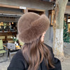 Women's Plush Fur-Trimmed Winter Hat with Ear Protection