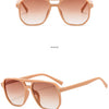Beige-tea vintage square sunglasses shown from the front and side views.