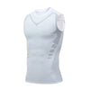 تي شيرت ضاغط أبيض للرجال سريع الجفاف مع خطوط تشريح رمادية