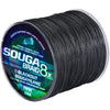 Spool of SOUGA BRAID 8X black fishing line with branding text
