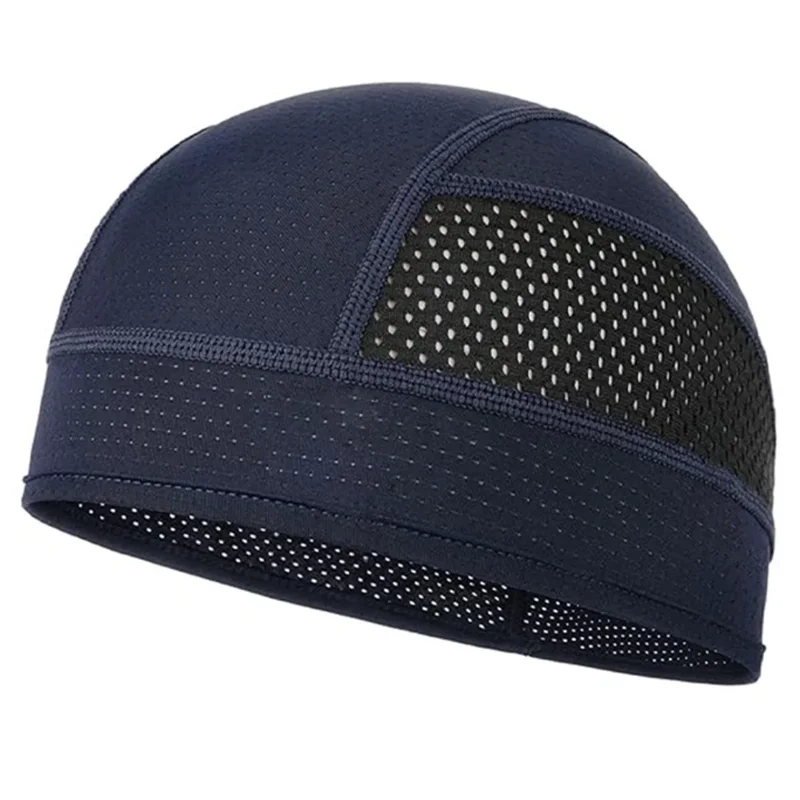 Casco de ciclismo interior azul marino transpirable con malla perforada