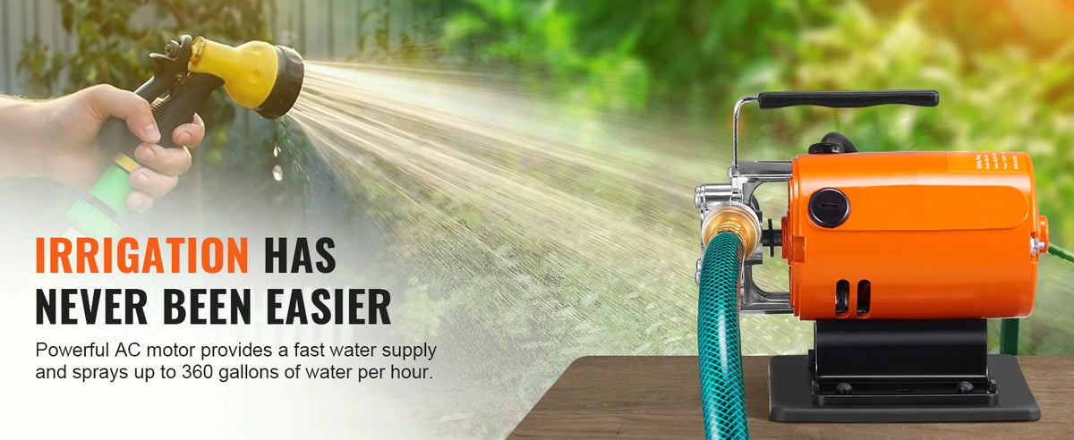 Portable Electric Utility Pump for Gardens, Pools, and Rain Barrels