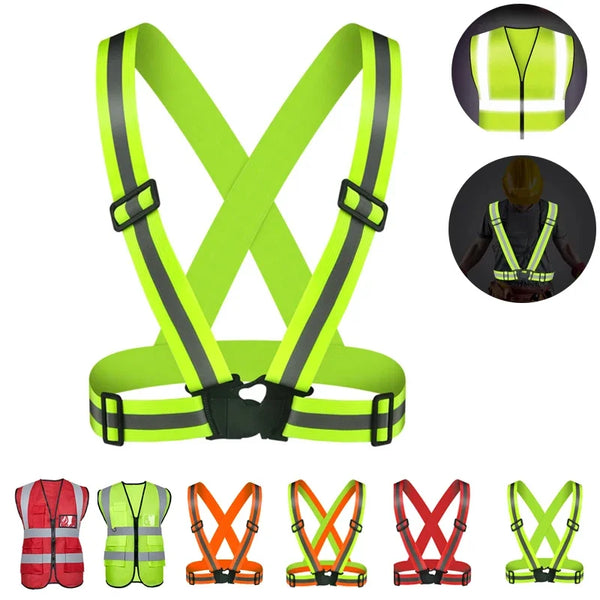 Adjustable Reflective Safety Vest for Night Running and Cycling