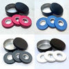 Divers rouleaux de ruban élastique personnalisable pour les doigts en noir, bleu et rose