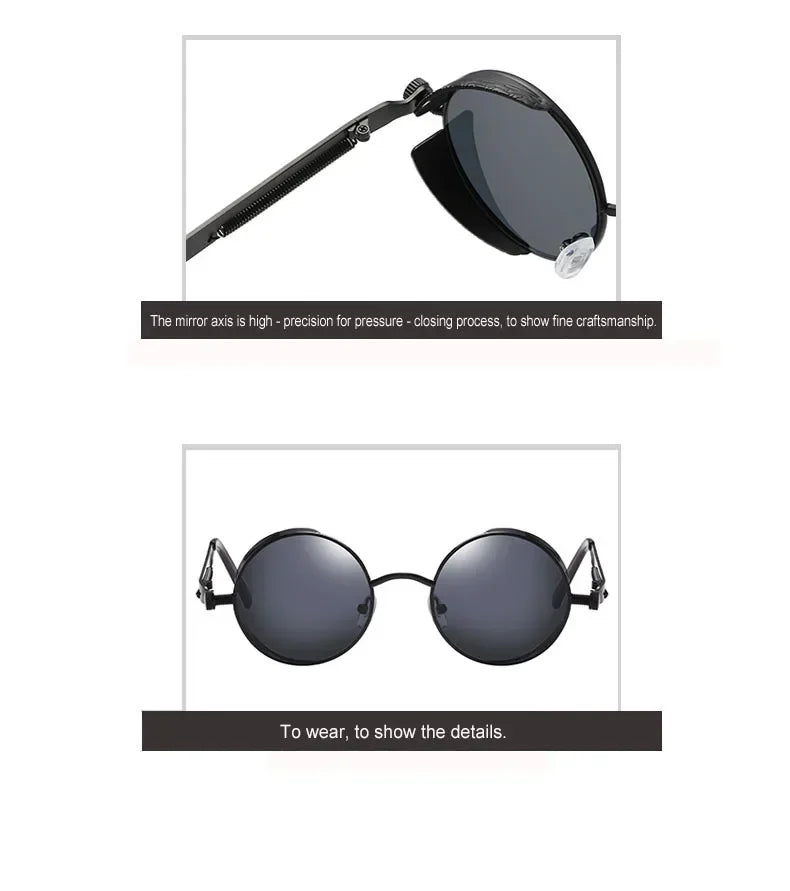 Classic Round Metal Frame Sunglasses with UV400 Protection