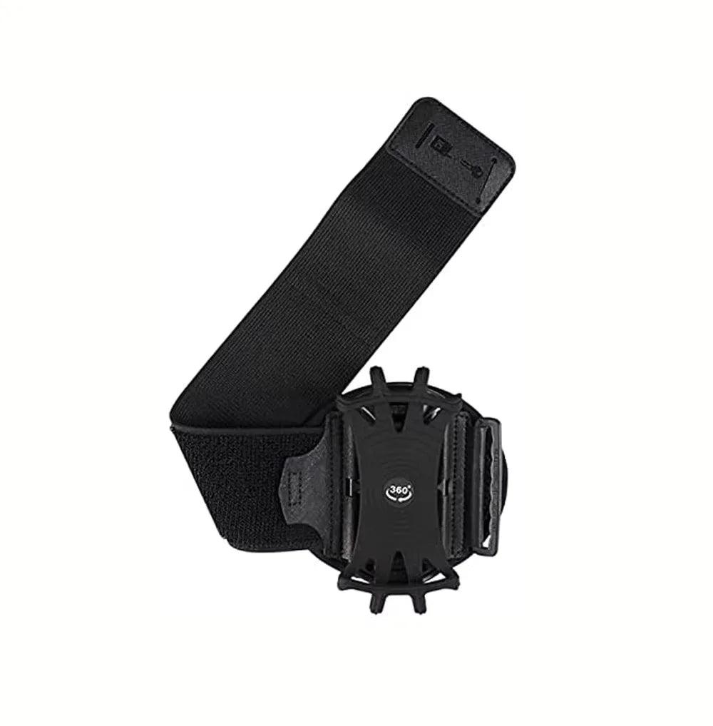 Black 360 degree rotating phone wrist strap for fitness