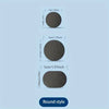 A set of round and oval self-adhesive shoe repair patches in various sizes and shades of gray.
